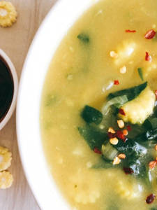 Baby Corn Spinach Soup