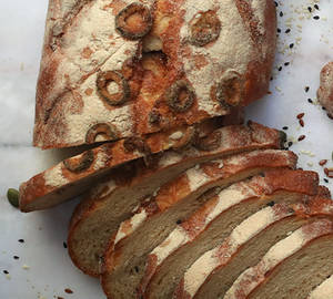 Olive And Cheese Whole Wheat Sourdough Bread