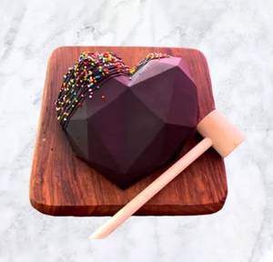 Heart Shape Dark Chocolate Pinata Cake