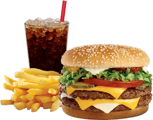 Chicken  Cheese Burger With French Fries And Thums Up [250 Ml Pet]