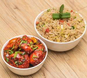 Veg Friedrice + Chilly Chicken