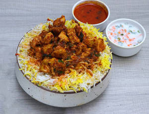 Chicken fry piece biryani