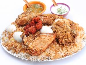 Chicken Biryani (Jumbo) (Served with Raita & Salad)