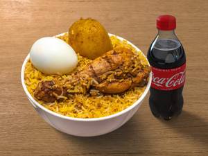 Kolkata Dum Chicken Biryani + Coke 250 Ml Pet Bottle