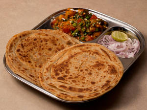Plain Paratha + Aloo Mattar (2 Pcs)