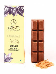 Zoroy Belgian Style Crunch 34% Chocolate Bar 25 Gms