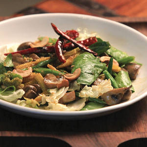 Oriental Greens With Roasted Garlic