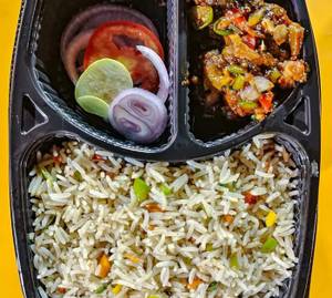Veg Fried Rice + Chilli Chicken