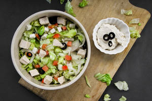 Grilled Chicken Salad with Hummus