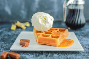 Sticky Toffee Waffle with Vanilla