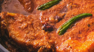 Katla Kalia With Steam Rice