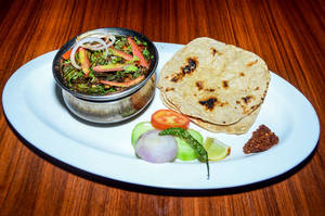 Bhindi Fry With 3 Butter Roti