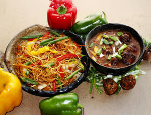 Veg Chow + Veg Manchurian Combo
