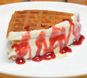 Strawberry Surprise Waffle (Eggless) (Must Try)