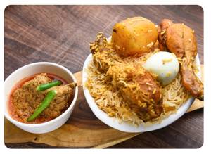 Bengali Chicken Biryani + Chicken Chaap 1pc  