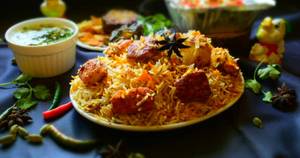 Paneer Biryani With Raita