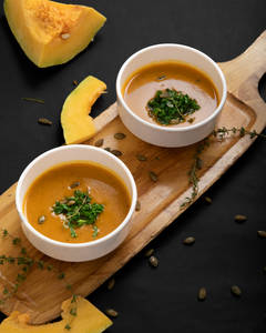 Roasted Pumpkin & Kale Soup