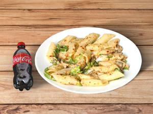 White Sauce Penne Pasta + Coke 250 Ml Pet Bottle      