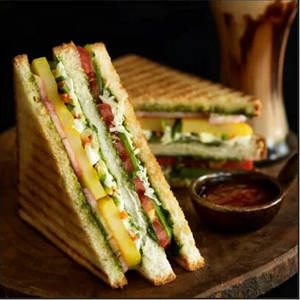 Grilled Double Decker Mumbai Masala Sandwich