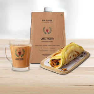 Elaichi Chai - Uniflask  + Anda Chicken Seekh Roll