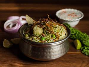 Veg. Hydrabadi Biryani + Papad + Raita