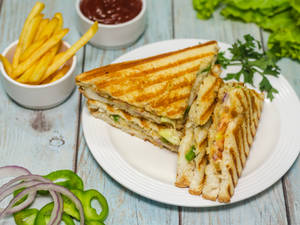 Veg and Cheese Sandwich + French Fries