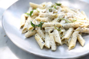 Vegetable pasta  [alfredo  sauce]