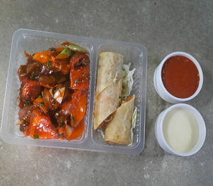 Chilli Paneer + Paneer Spring Roll