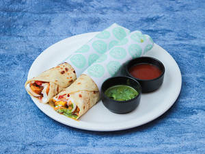 Afghani Chaap With Paneer Tikka Roll  