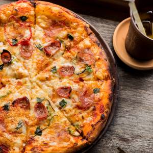 Chicken Salami And Fries Pizza 