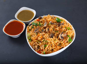 Schezwan Mushroom Fried Rice