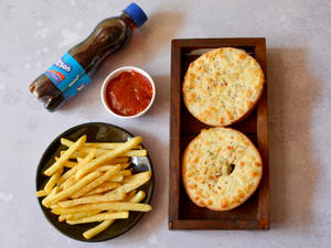 Garlic Bread + French Fries + Cola + Cheesy Deep