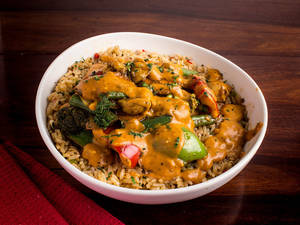 Grilled Pesto Veggies Rice Bowl