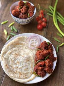 Malabar Paratha +  Chilli Chicken