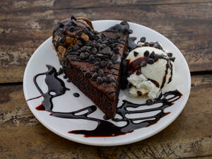 Brownie with Vanilla Ice Cream