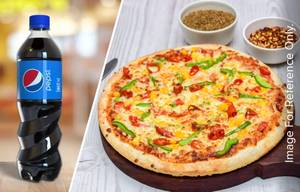 7 Veggie Deluxe Pizza + Pepsi 600 ml PET Bottle