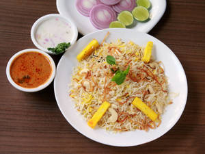 Hyderabadi Biryani + Boondi Raita