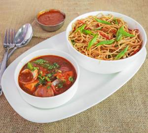 Noodles + Paneer Chilli          