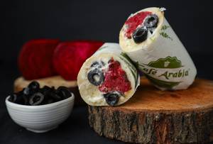 Beetroot Kebab And Olives Wrap