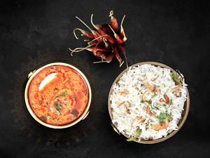 Egg Curry With Pulao Rice