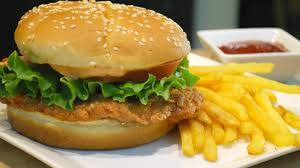 Krusty Chicken Cheese Burger with Fries