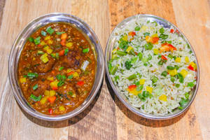 Veg Fried Rice + Veg Manchurian Gravy 