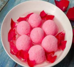 Hot Strawberry Rosogolla [4pcs]
