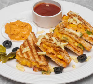 Spicy Tandoori Veg Pizza Sandwich
