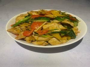 Stir Fried Chicken With Ginger - Spring Onion