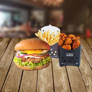 Burger + French  Fries(s) + Pops(7 Pcs)