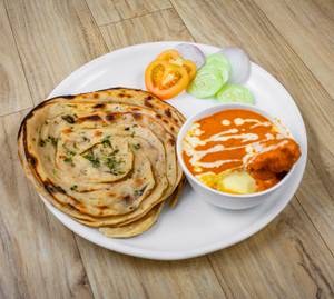 Handi Chicken + 2 Lachha Paratha + Salad 
