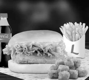 Veg Burger+ French Fries+ Cheese Coin [ 8 Pcs ] + Coke 250 Ml