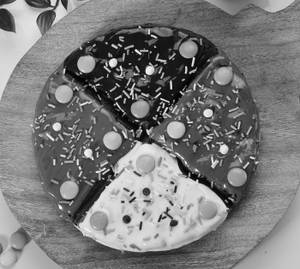 Quad chocolate waffle pizza
