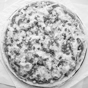 Corn and cheese pizza